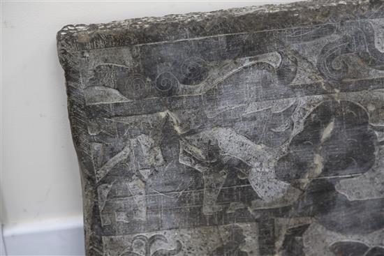 A Chinese stone tomb relief, probably Han dynasty, 1st-2nd century A.D. 47.5cm x 88cm, repaired